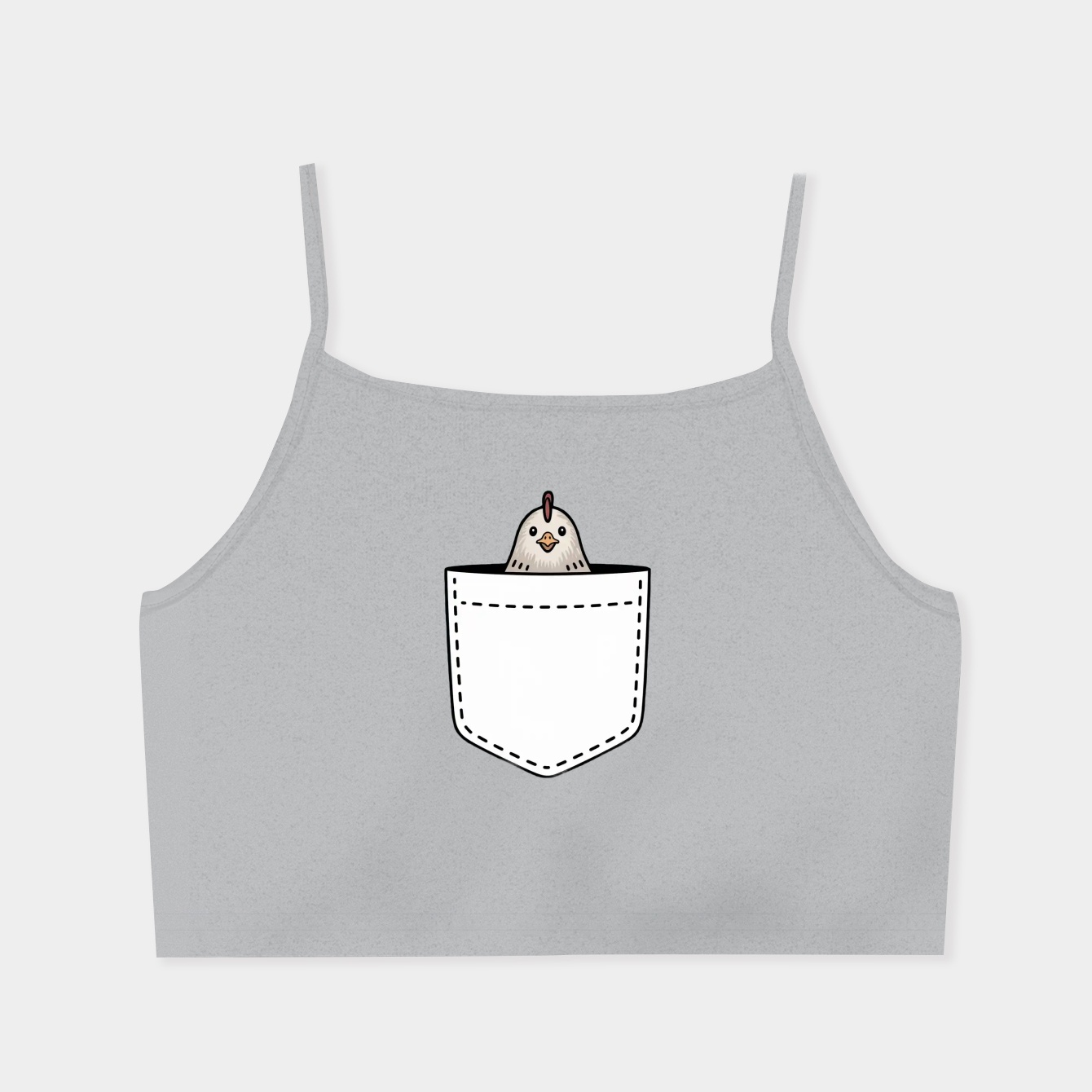 Pocket Bin Chicken Women's Spaghetti Strap Tank Top
