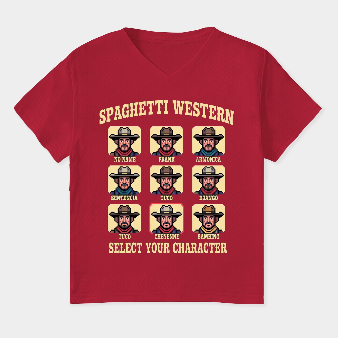 Spaghetti Western pixel Women's Plus Size V-Neck T-Shirt