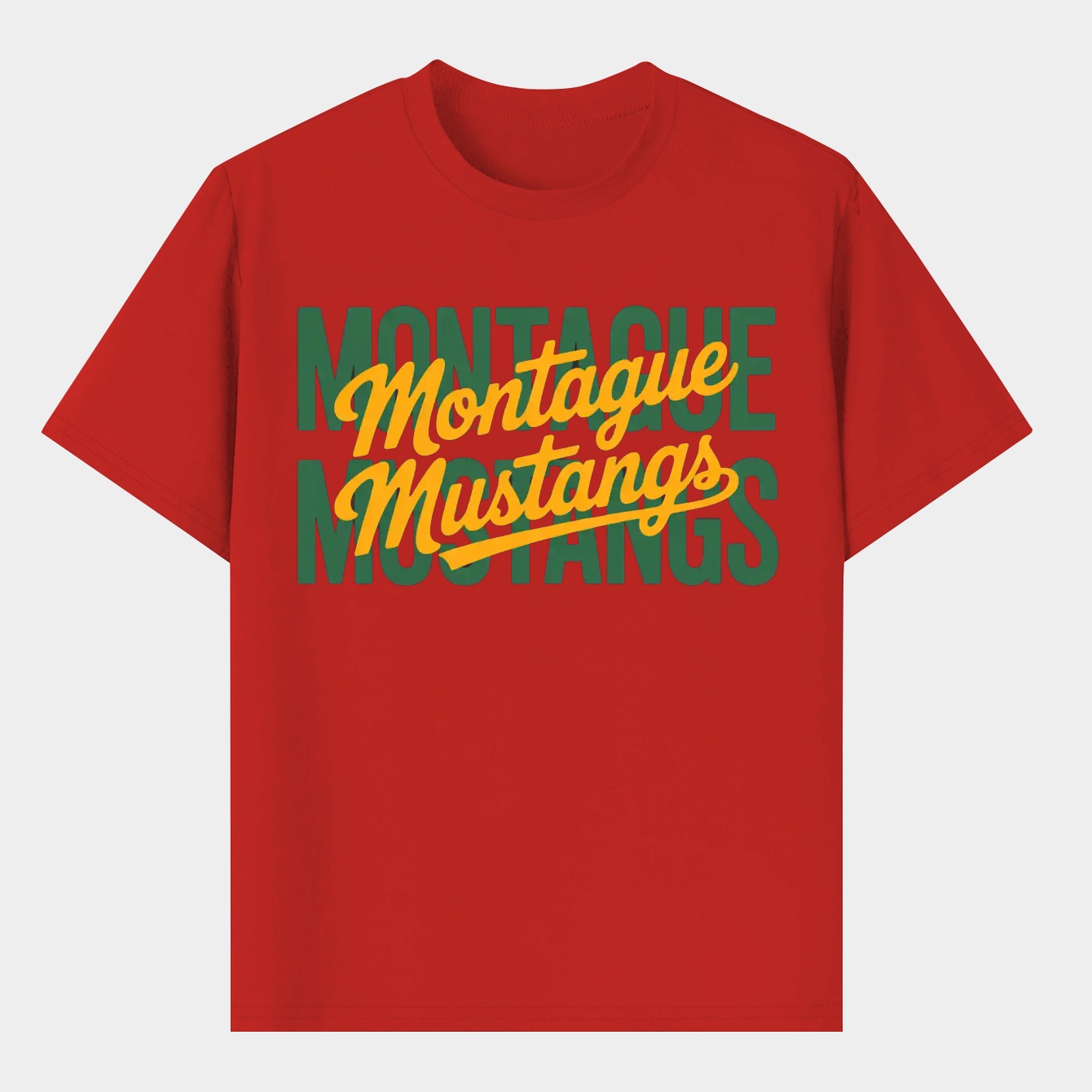 Montague Mustangs Layered Men's T-Shirt