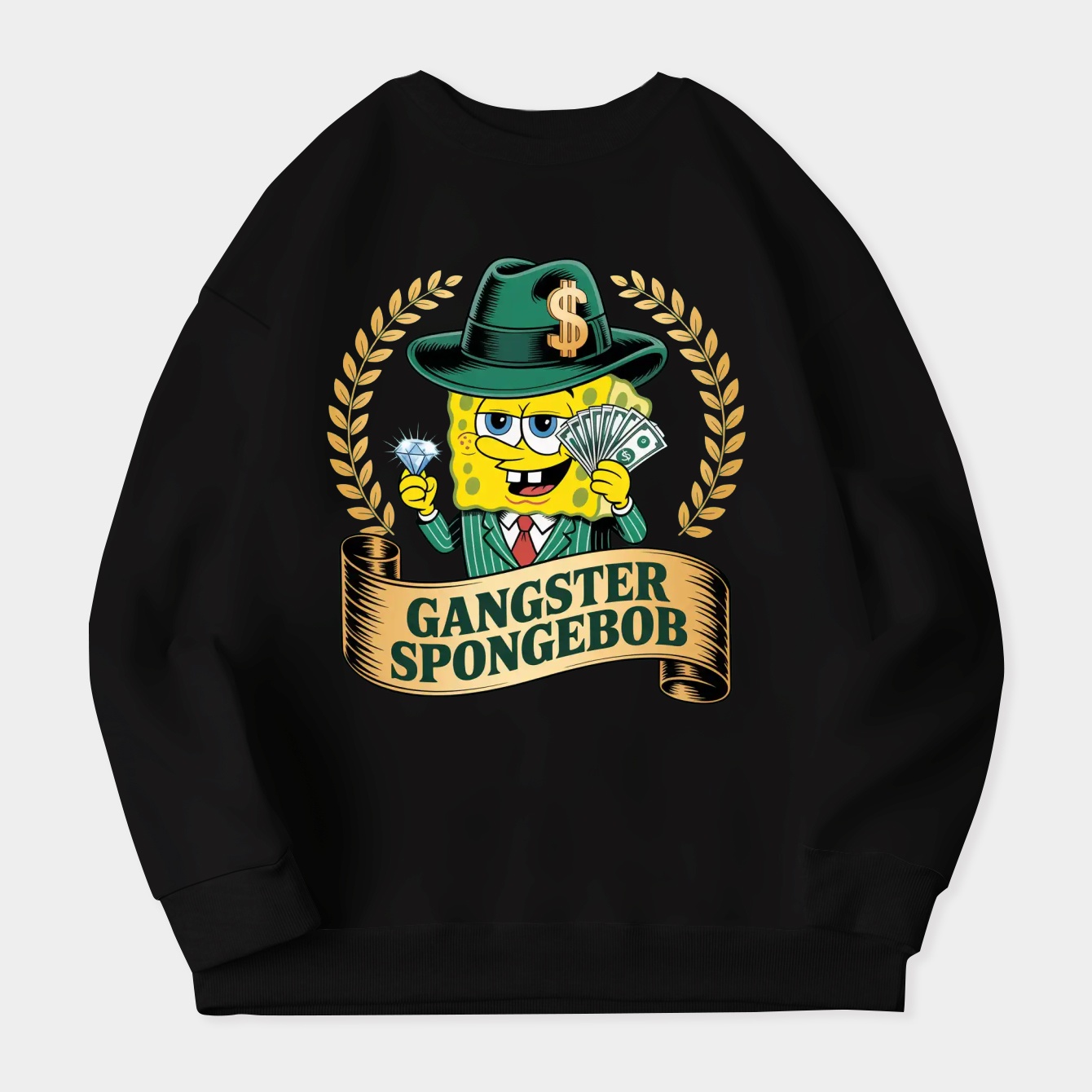 gangster spongebob Women's Crewneck Sweatshirt