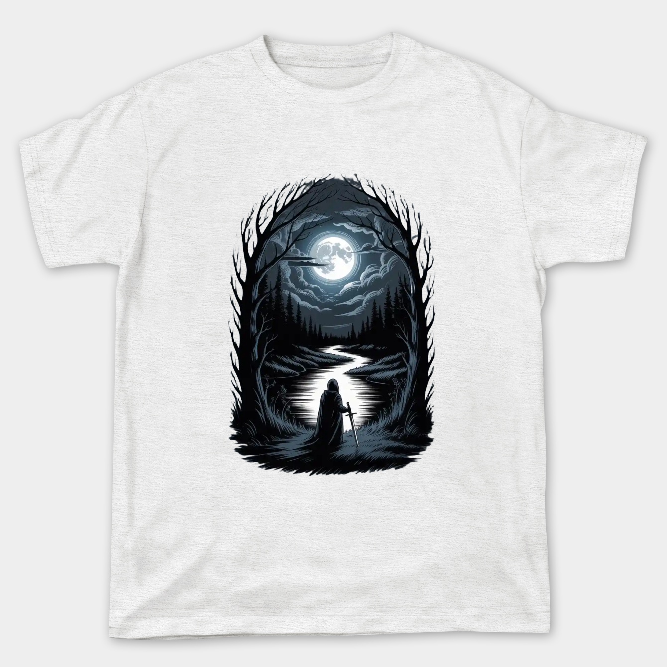 dark soul under moonlit forest