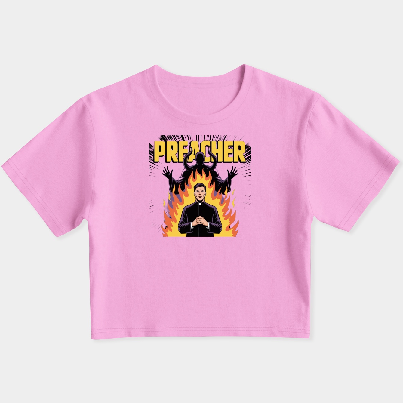 Preacher Comic Cover Design Women's Slim Fit Baby Tee