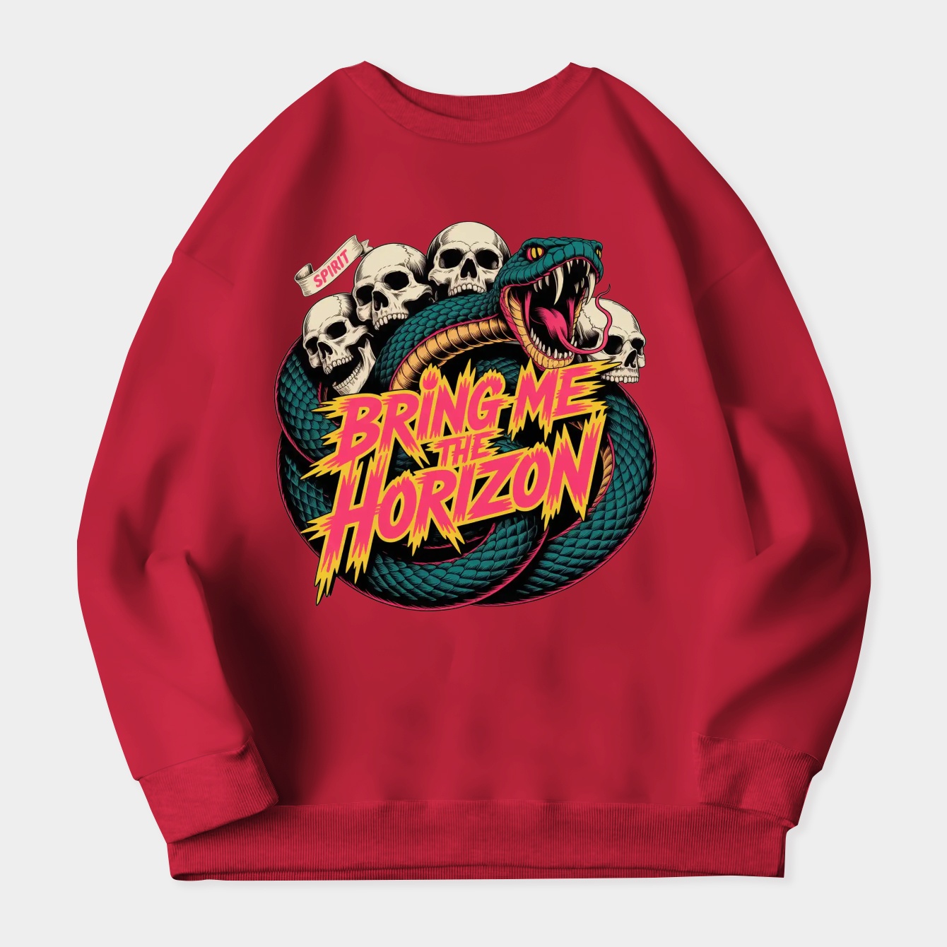 Neon BMTH text with snake and skulls