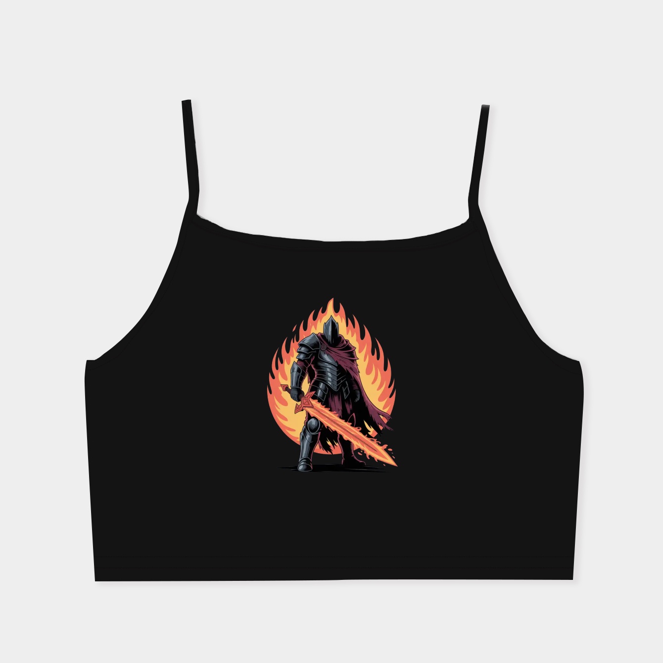 dark soul flame warrior Women's  Spaghetti Strap Tank Top