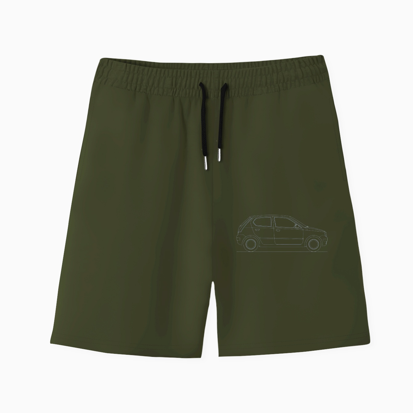 Yellow Hatchback Car W Men's Quick-Dry Athletic Shorts