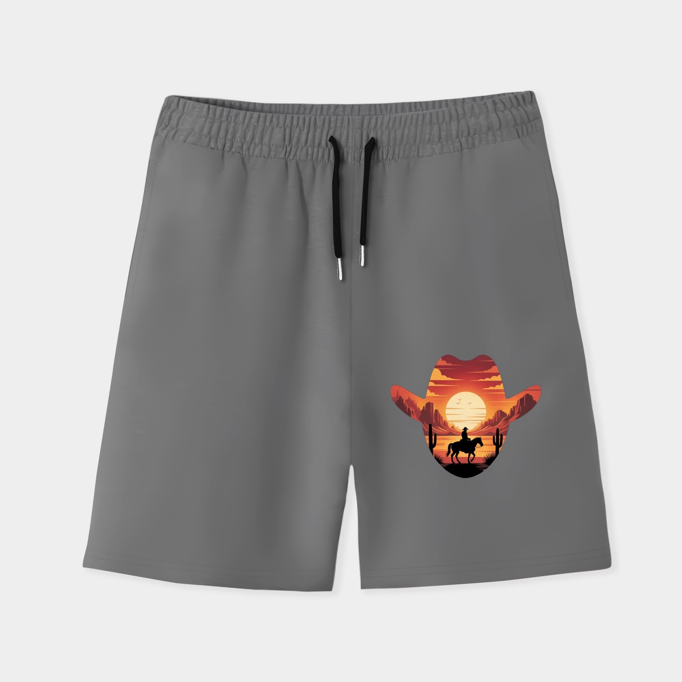 Red Logo Men's Quick-Dry Athletic Shorts