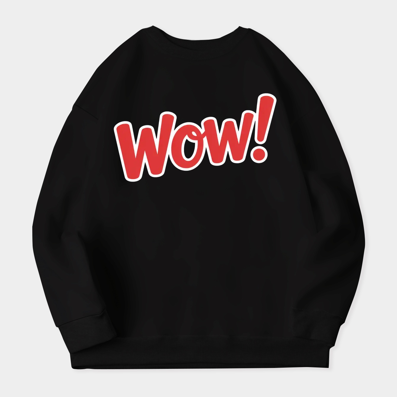 Wow Exclamation Bold Text Women's Plus Size Sweatshirt