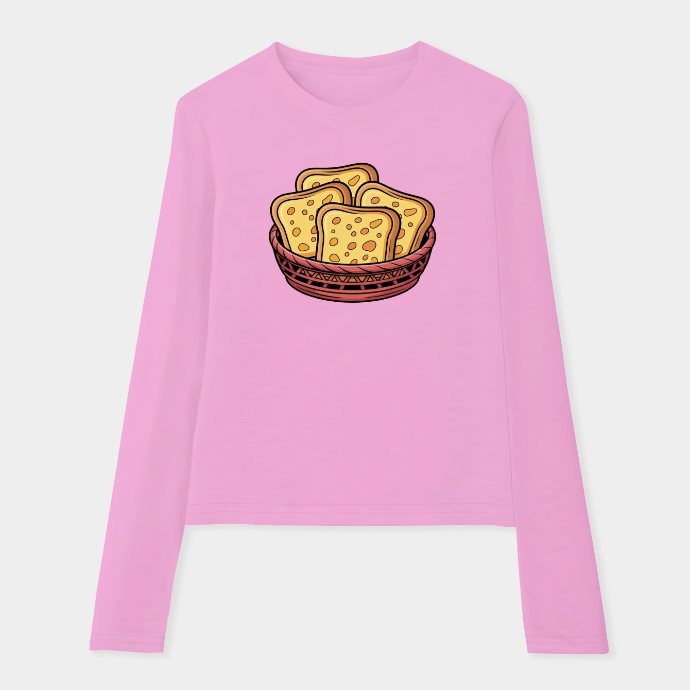 Cheese Bread Pattern Women's Soft Long Sleeve T-Shirt