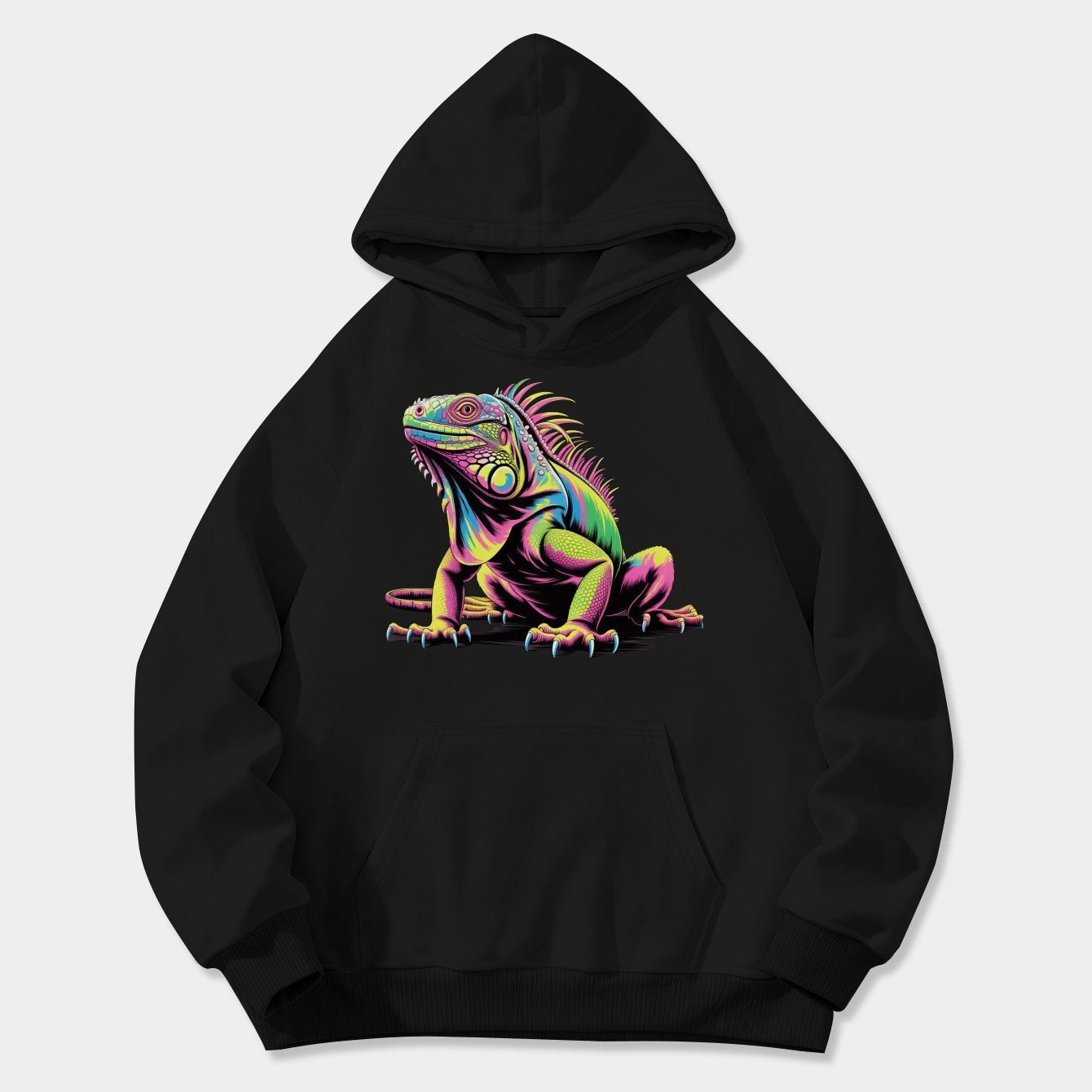 Psychedelic Iguana Women's Plus Size Hoodie