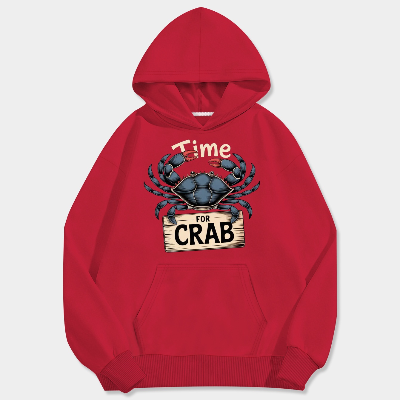 Time For Crab Men's Big & Tall Hoodie