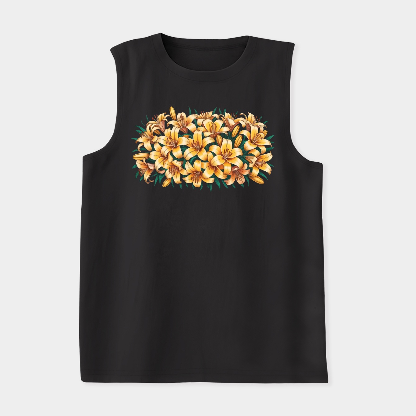 Chikage Golden Lily Pattern Women's Soft Tank Top
