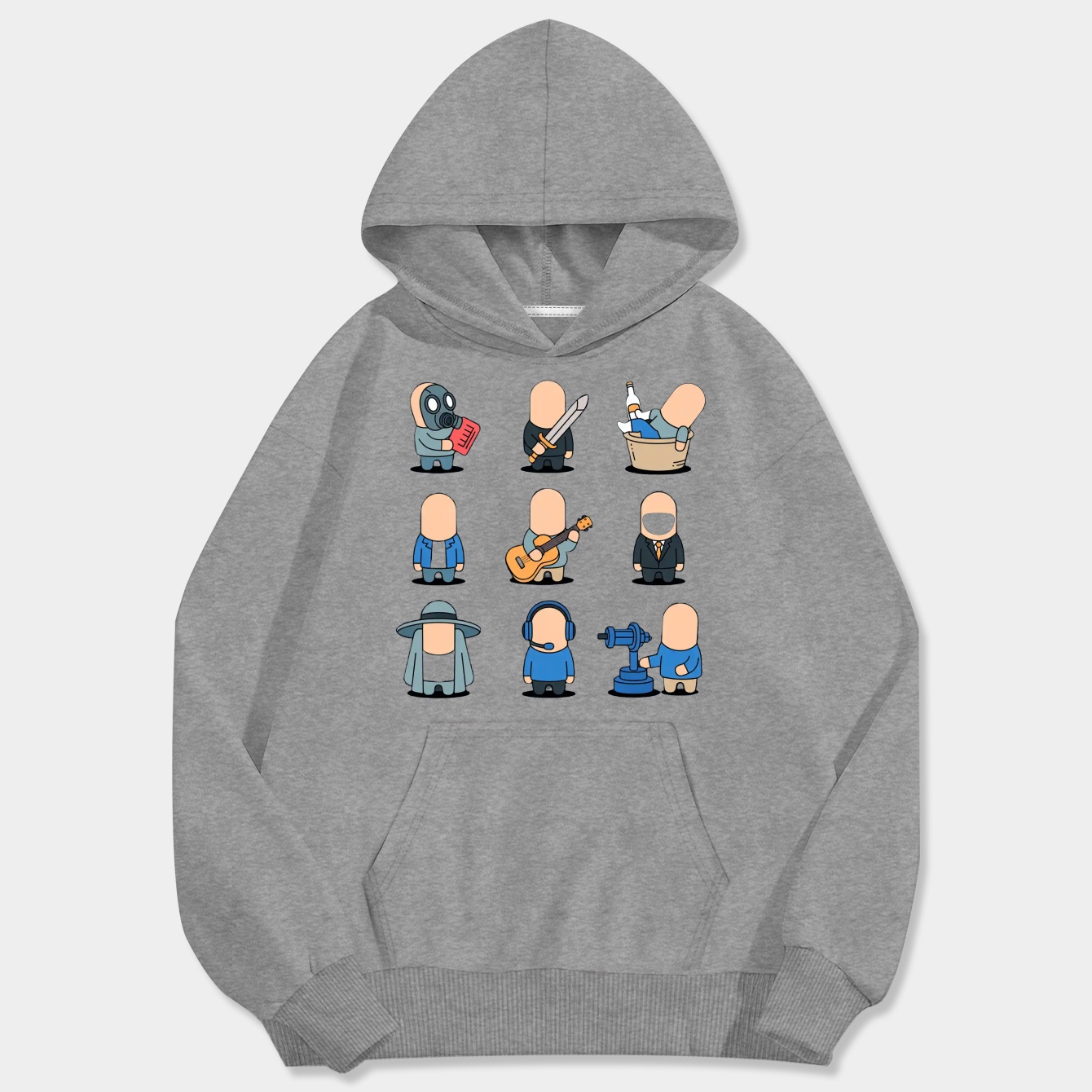 TF2 mercs BLU TEAM Men's Big & Tall Hoodie