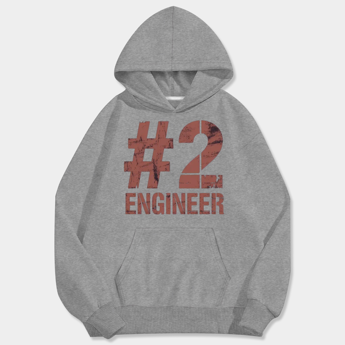 Engineer Number 2 RED Men's Big & Tall Hoodie
