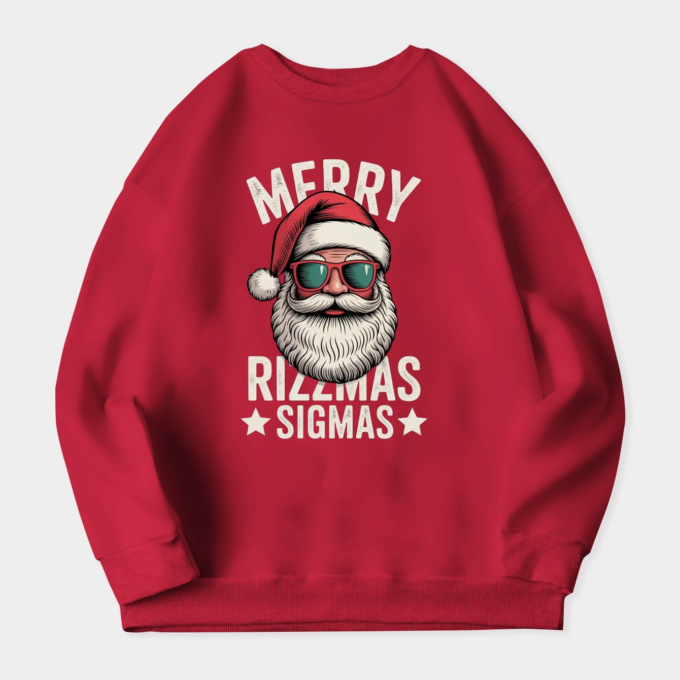 Merry Rizzmas Sigmas Funny Santa X-Mas Christmas Santa Claus Women's Crewneck Sweatshirt
