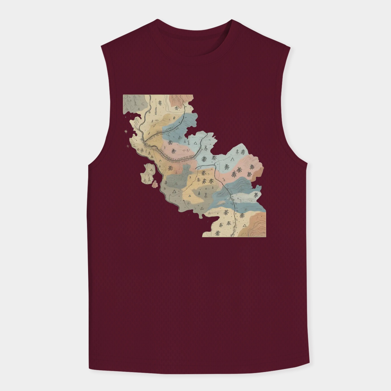 Red Dead Redemption Map Poster Men's Big & Tall Tank Top