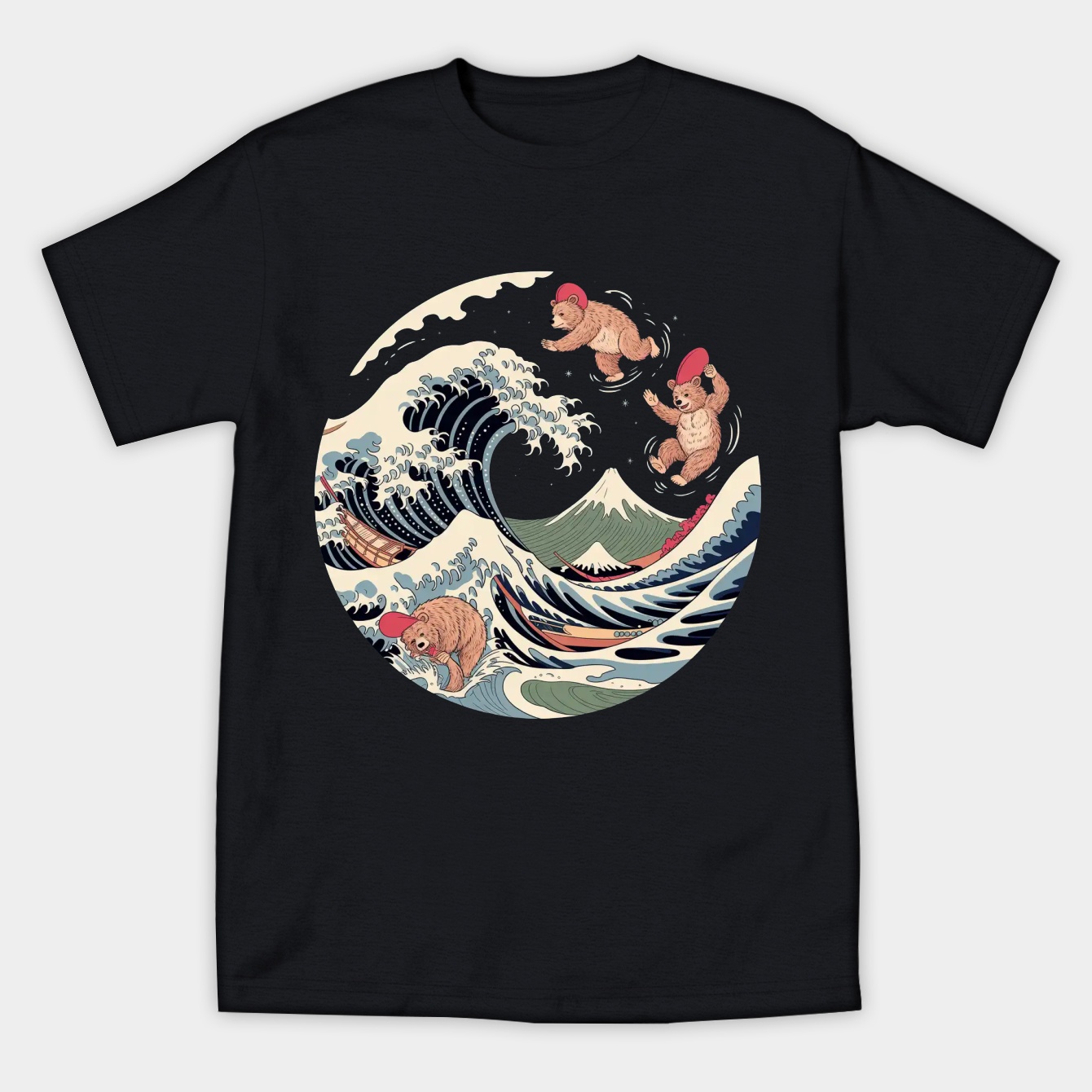 Great Wave Of Browntown Women's Athletic Performance T-Shirt