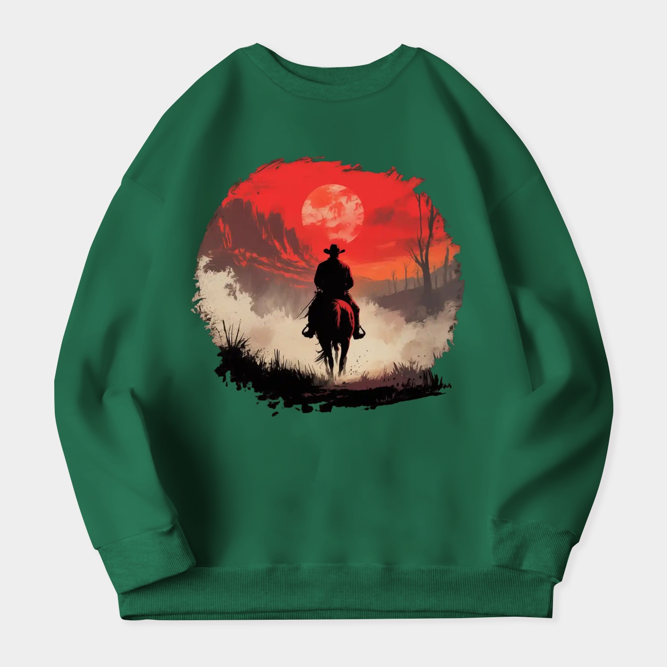 Cowboy (White) Women's Crewneck Sweatshirt