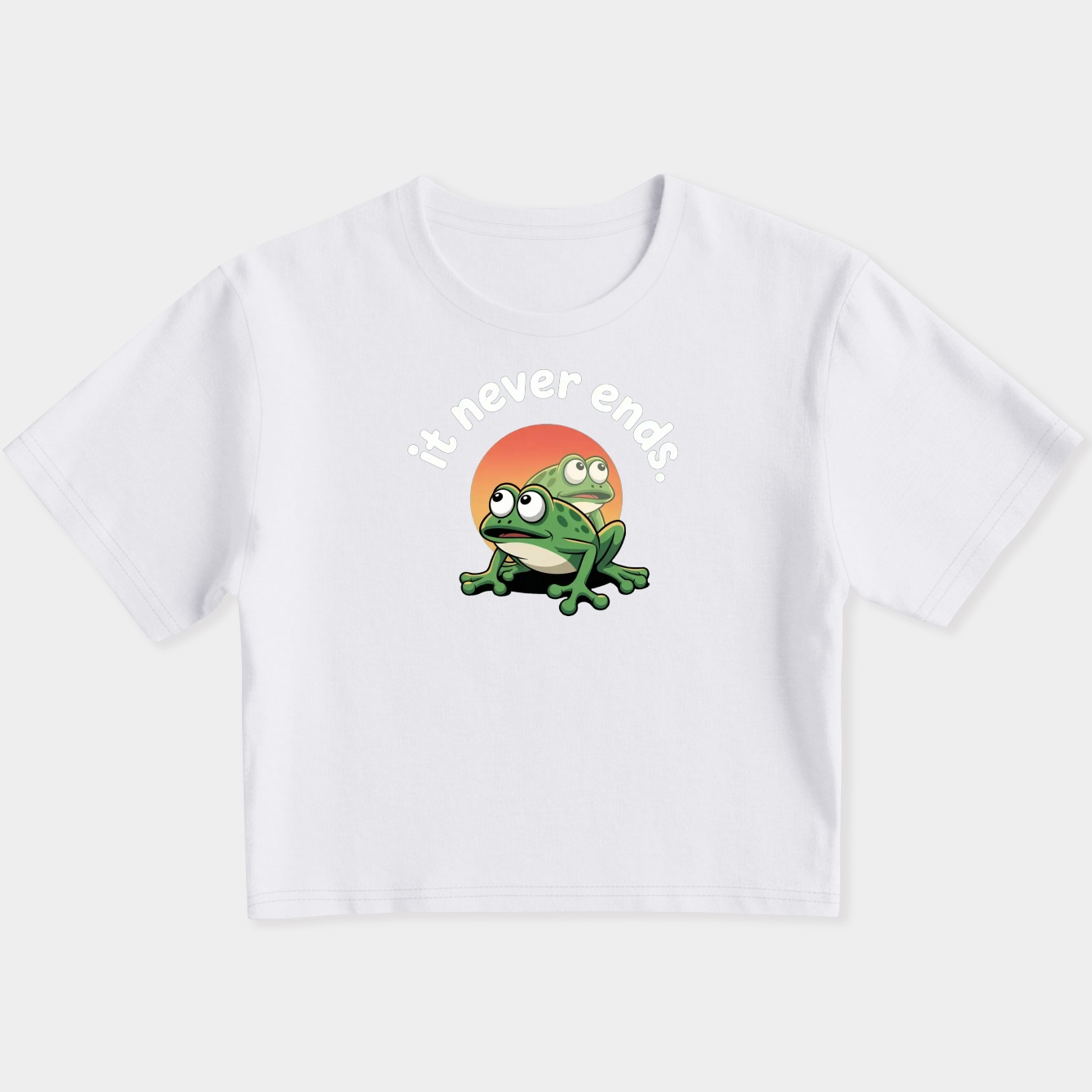 It Never Ends Trauma Frog Meme Women's Slim Fit Baby Tee