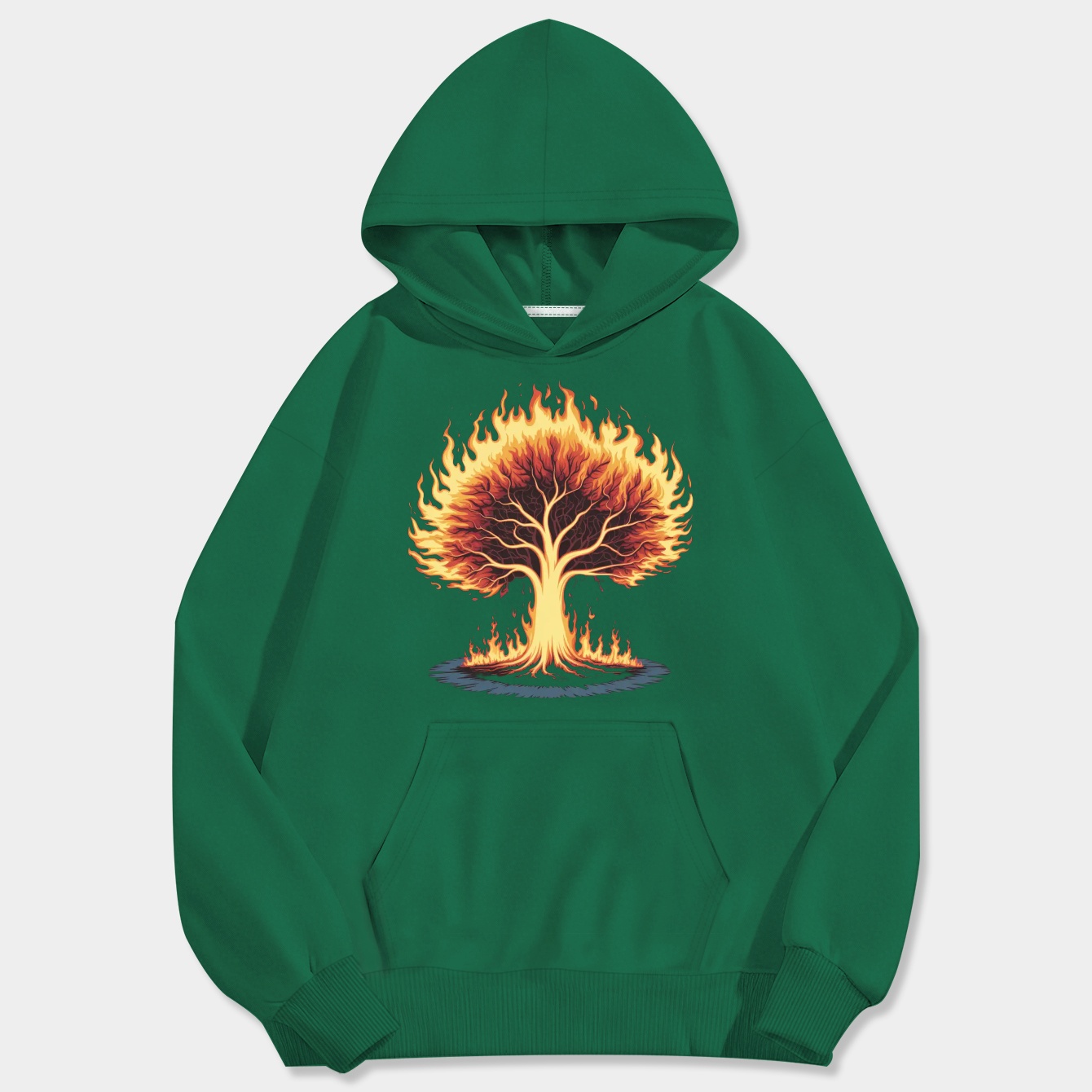 dark soul flame tree Men's Big & Tall Hoodie