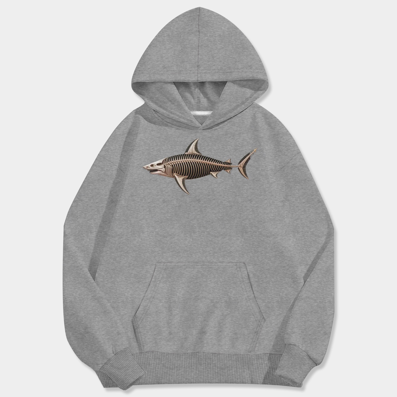 Bone Shark Skeleton Design Men's Big & Tall Hoodie