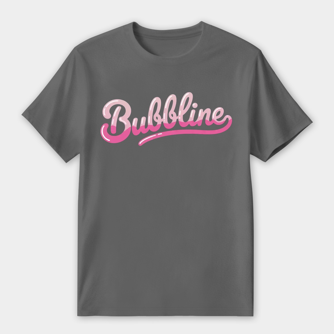 Bubbline Pink Script Design Women's Premium Soft T-Shirt