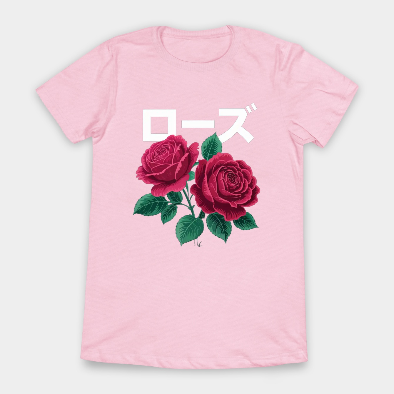 Aesthetic Rose with Japanese text Gift Vaporwave Red Roses Women's T-Shirt