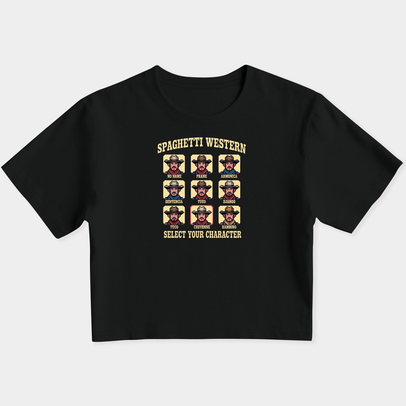 Spaghetti Western pixel Women's Slim Fit Baby Tee