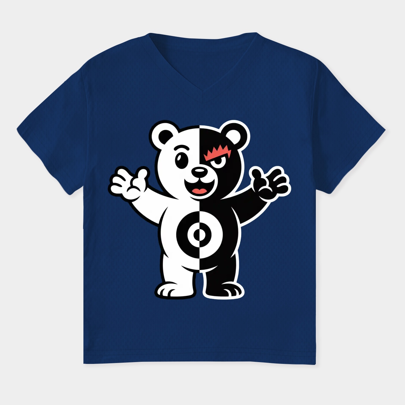 Monokuma Bear Character Design Women's Plus Size V-Neck T-Shirt