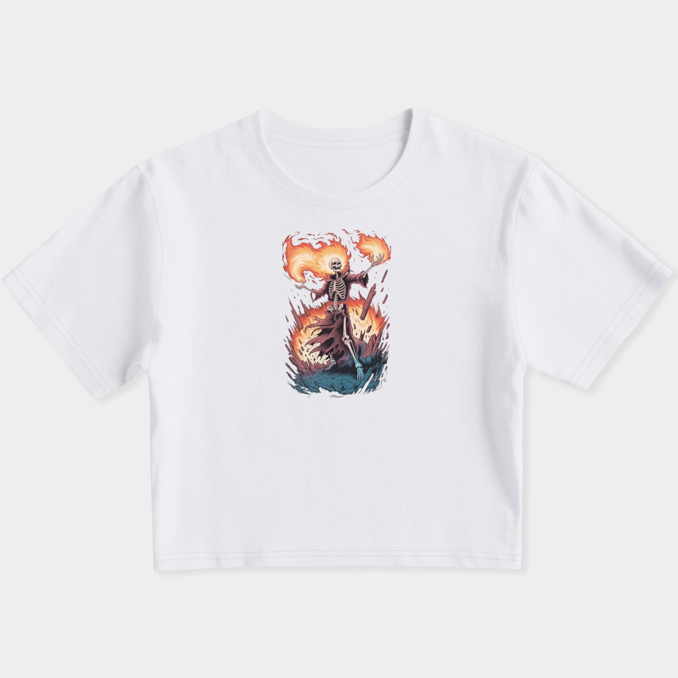 Fire and Flames Women's Slim Fit Baby Tee