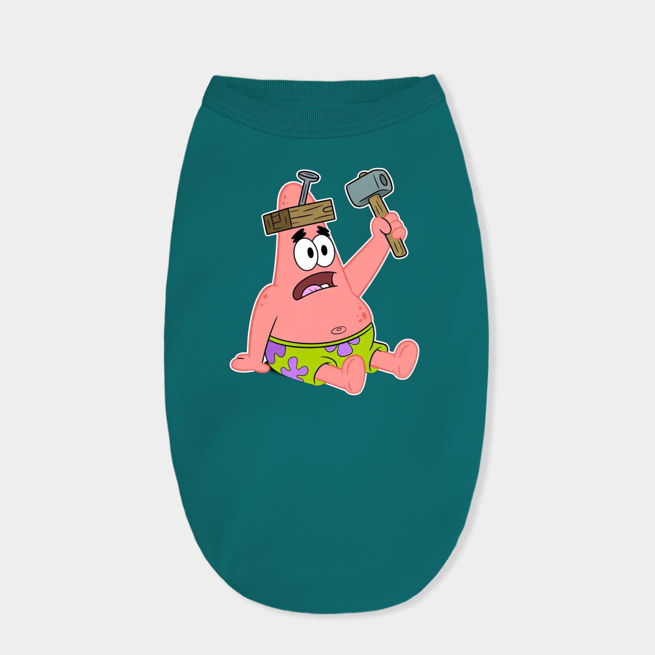 SpongeBob - Patrick with wood on head Dog Shirt