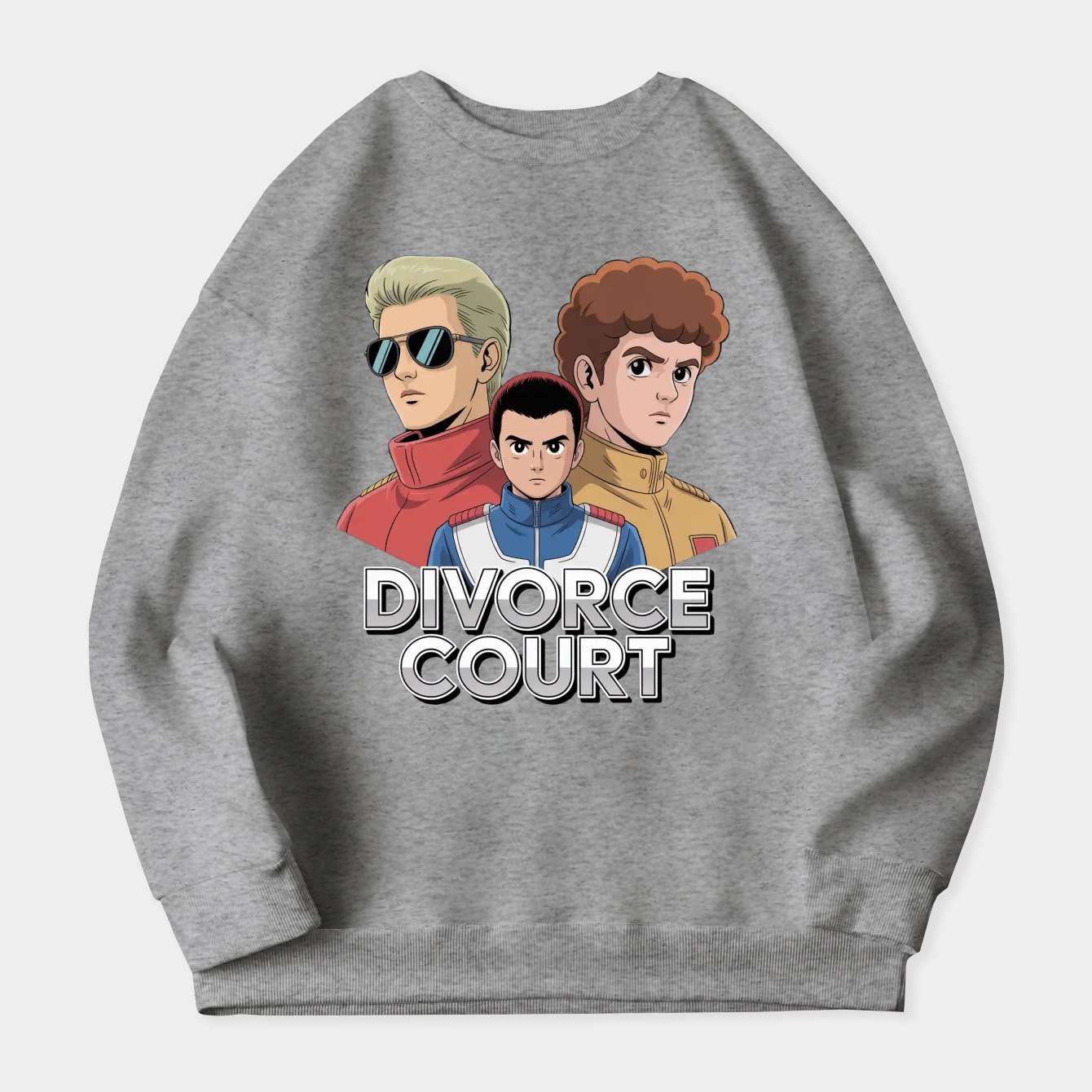 Zeta Gundam Quattro Amuro Kamille Divorce Court Yaoi Print Women's Crewneck Sweatshirt