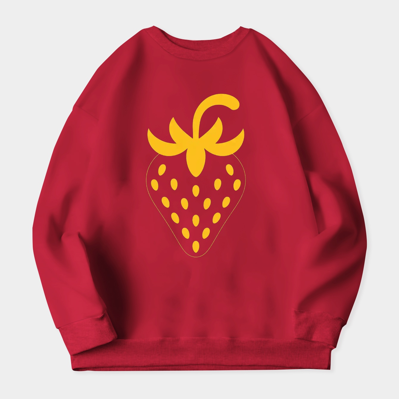 black strawberry with yellow seeds Women's Crewneck Sweatshirt