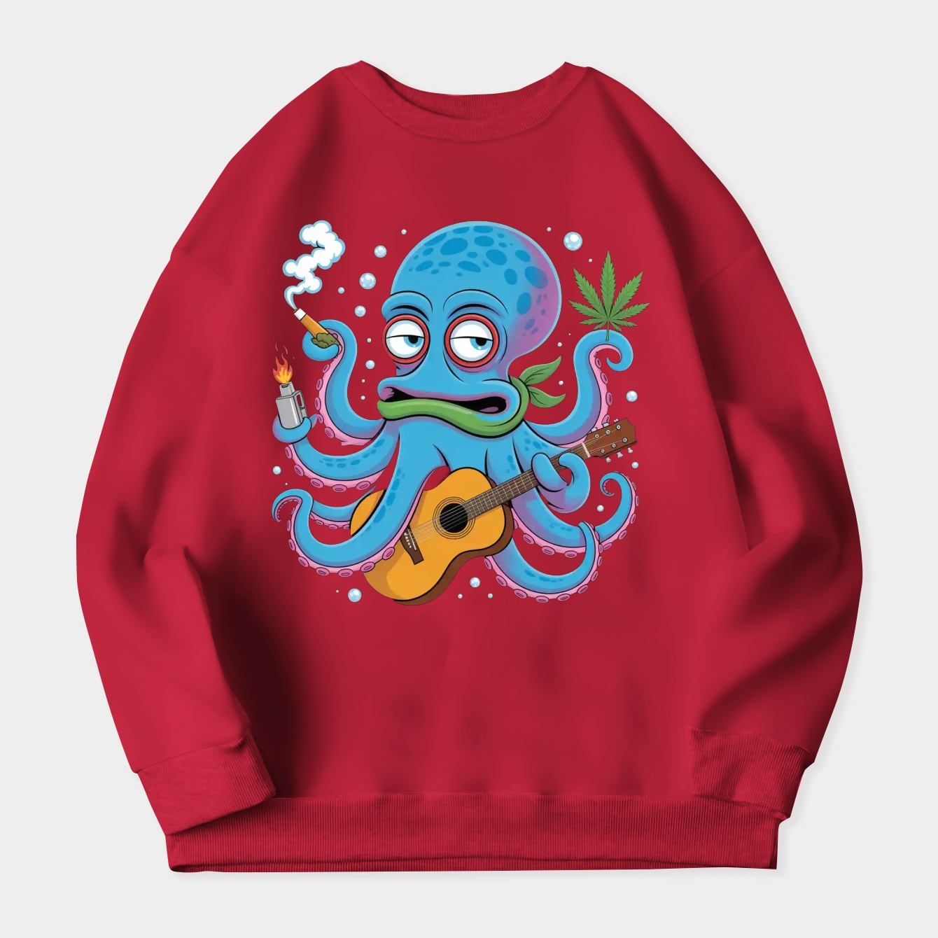 Octopus Smoking Weed Women's Crewneck Sweatshirt
