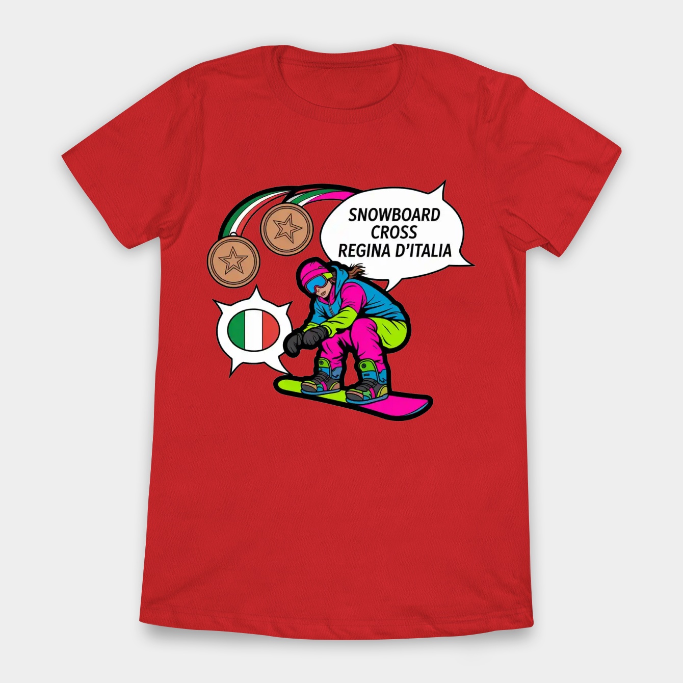 Pop Art Snowboard Queen of Italy Women's T-Shirt