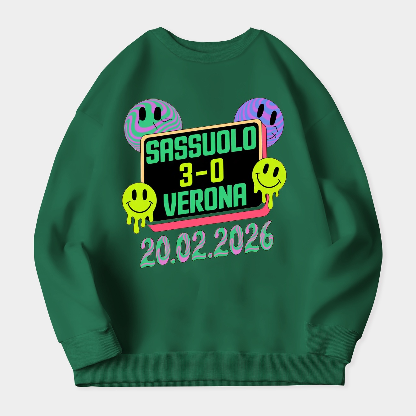 Sassuolo 3–0 Verona Neon Trip Women's Crewneck Sweatshirt