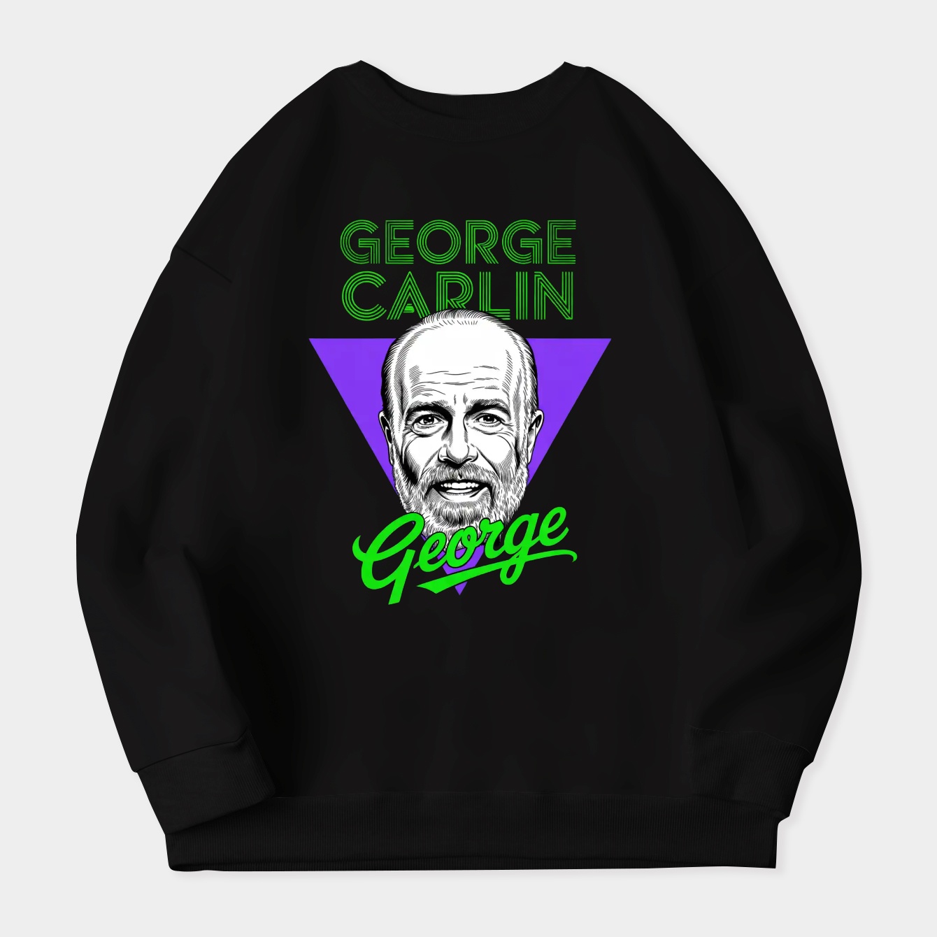 George Carlin Vintage Style Fan Art Women's Crewneck Sweatshirt