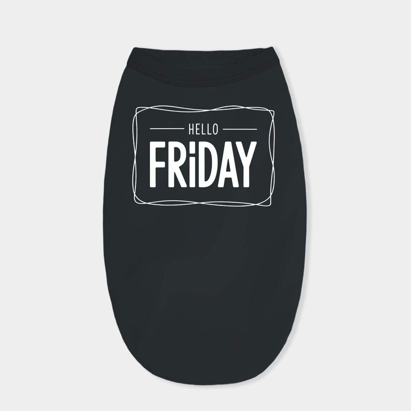 Hello Friday white Dog Shirt