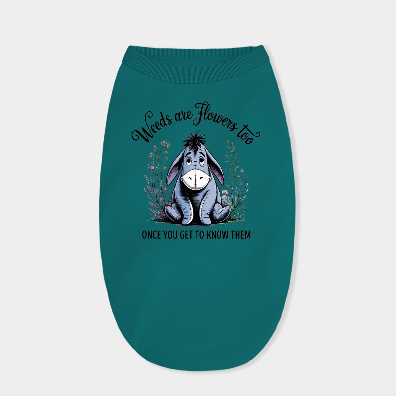 Winnie The Pooh Eeyore Weeds Are Flowers Too Girls Tie-Dye Crop Dog Shirt