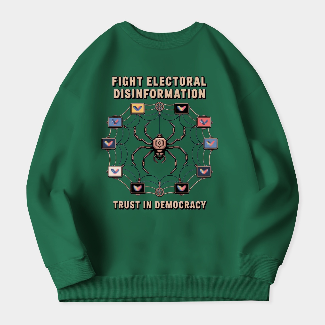 Fight Electoral Disinformation Web Women's Crewneck Sweatshirt