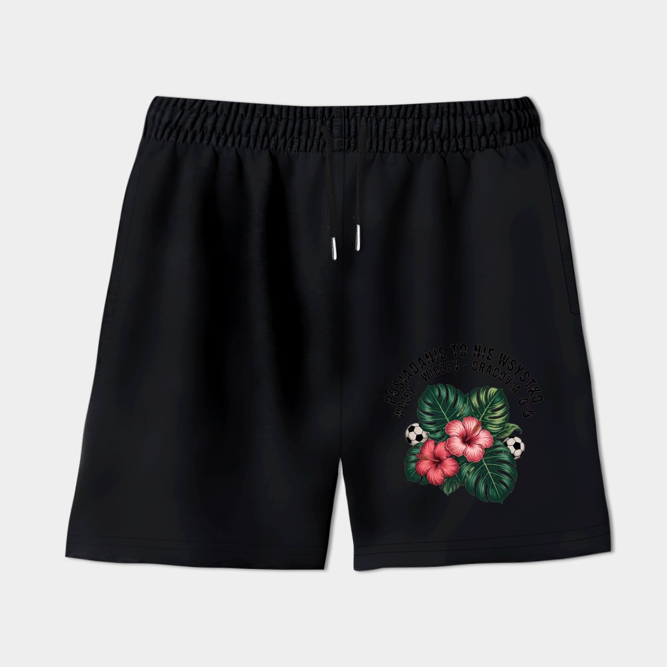 Retro Widzew Cracovia Football Slogan Women's Shorts