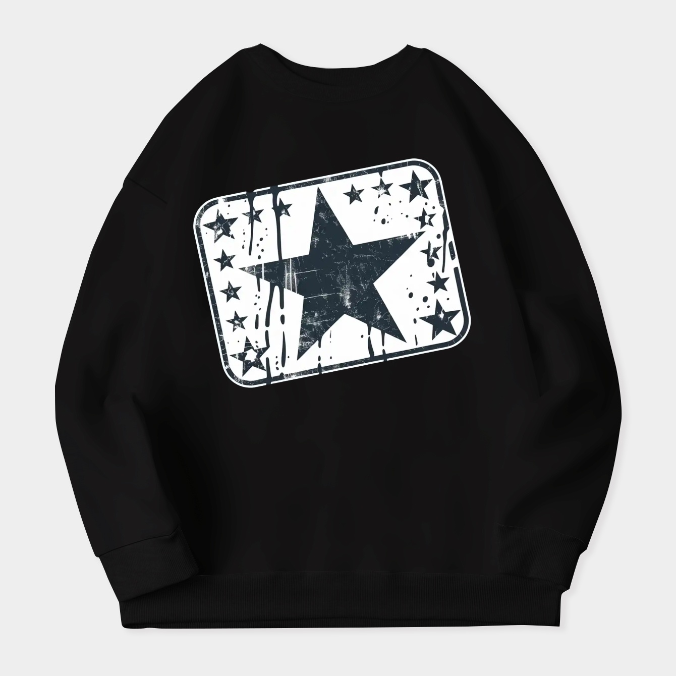 Olive Green Washed Punk Patches Girls Work Women's Crewneck Sweatshirt