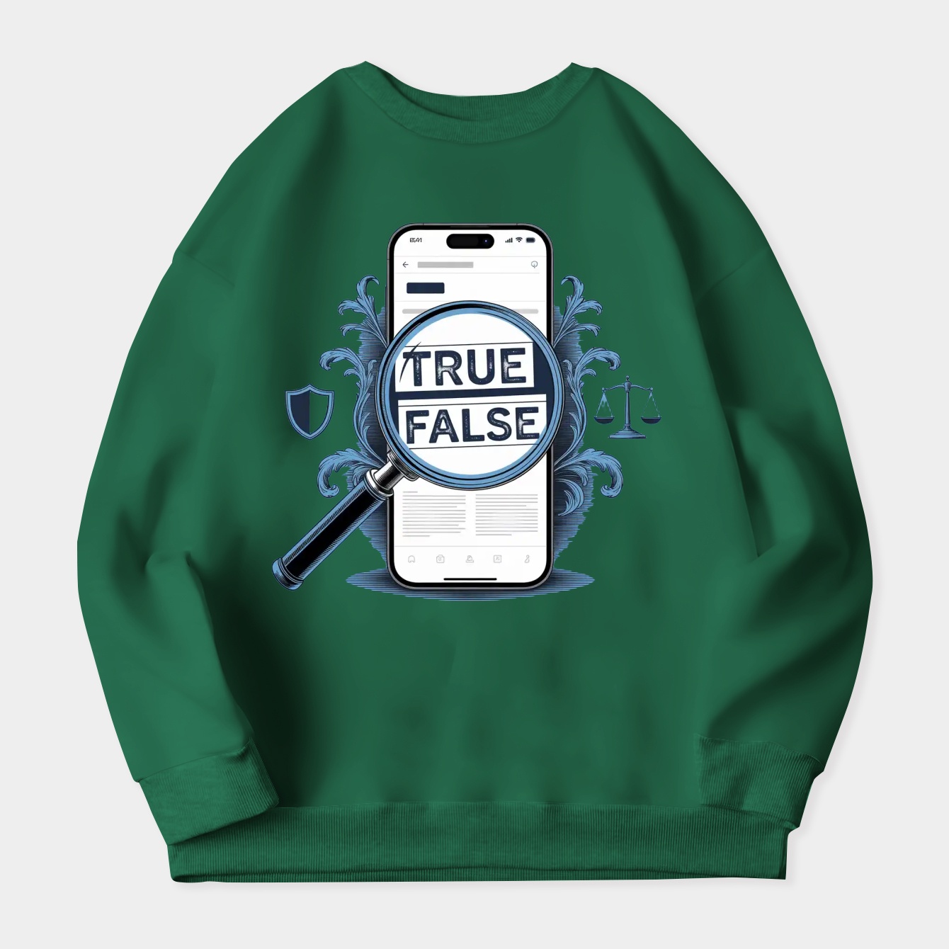 Digital Truth vs Falsehood Lens Women's Crewneck Sweatshirt