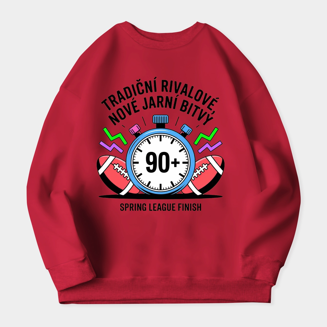 90+ Spring League Rivalry Timer Women's Crewneck Sweatshirt