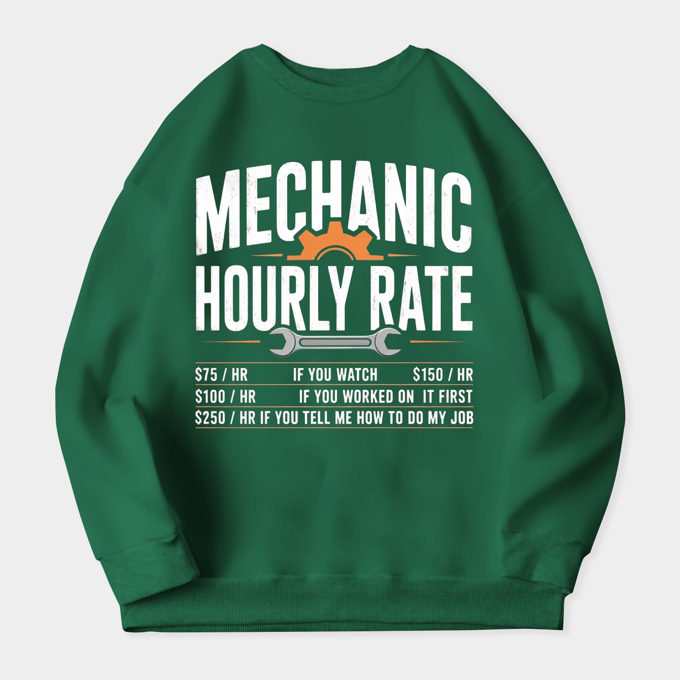 Funny Mechanic Hourly Labor Rates Women's Crewneck Sweatshirt