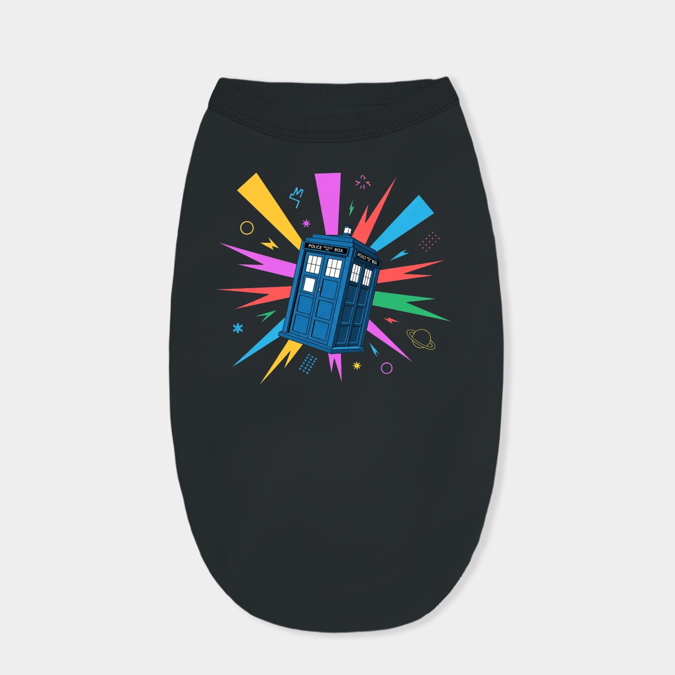 Doctor Who Thirteenth Doctor Tardis Rainbow Of Explosion Dog Shirt