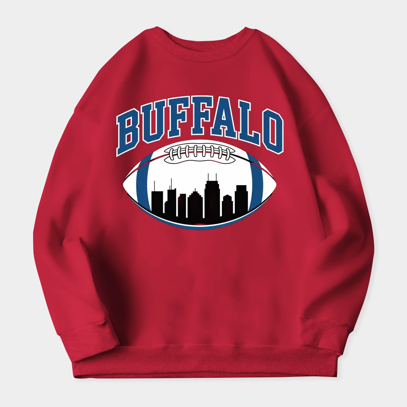 Vintage Buffalo Football Skyline New York Ny Sport Women's Crewneck Sweatshirt