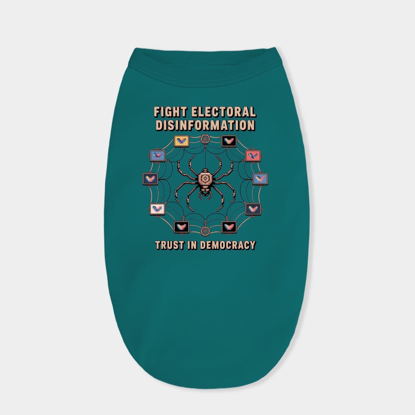 Fight Electoral Disinformation Web Dog Shirt