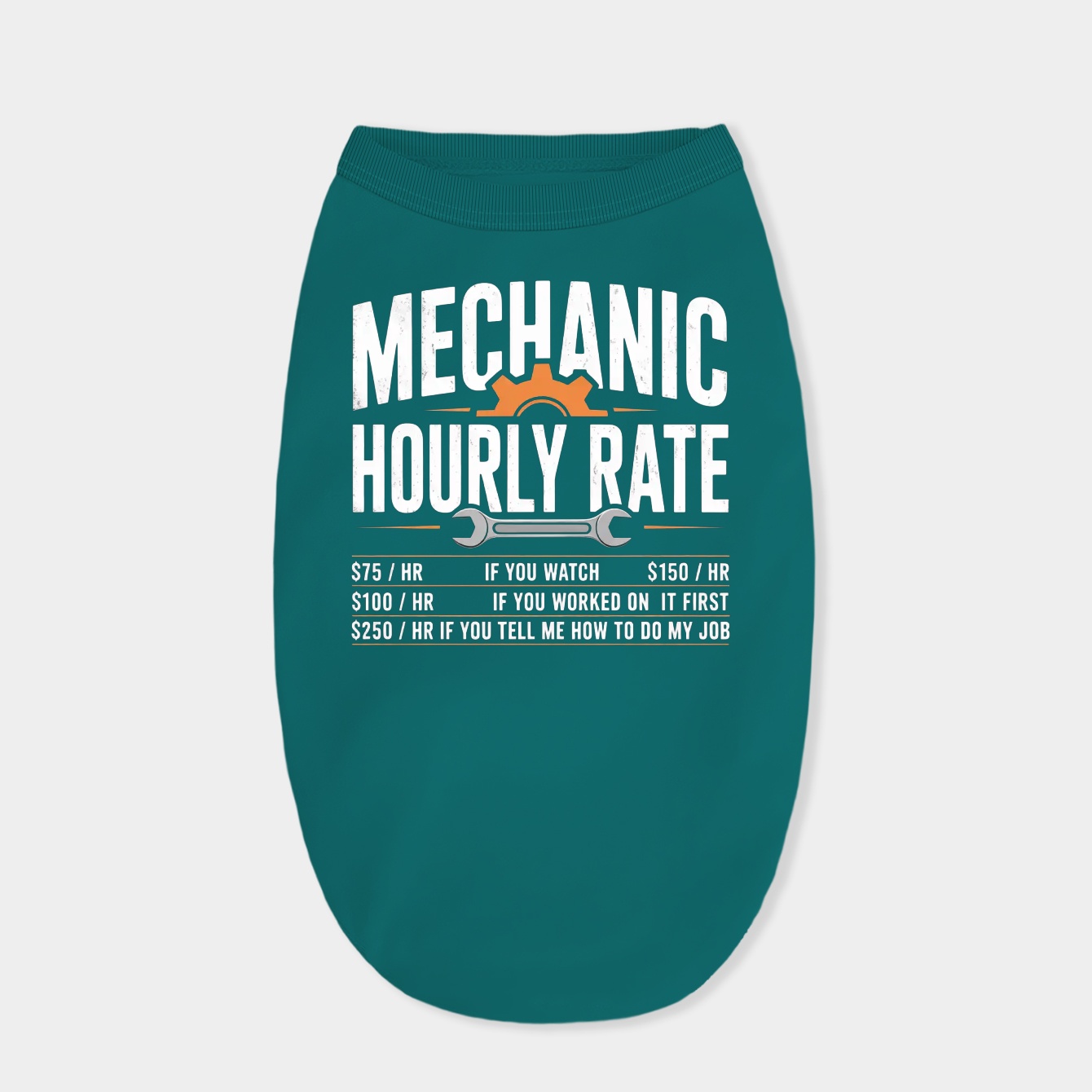 Funny Mechanic Hourly Labor Rates Dog Shirt
