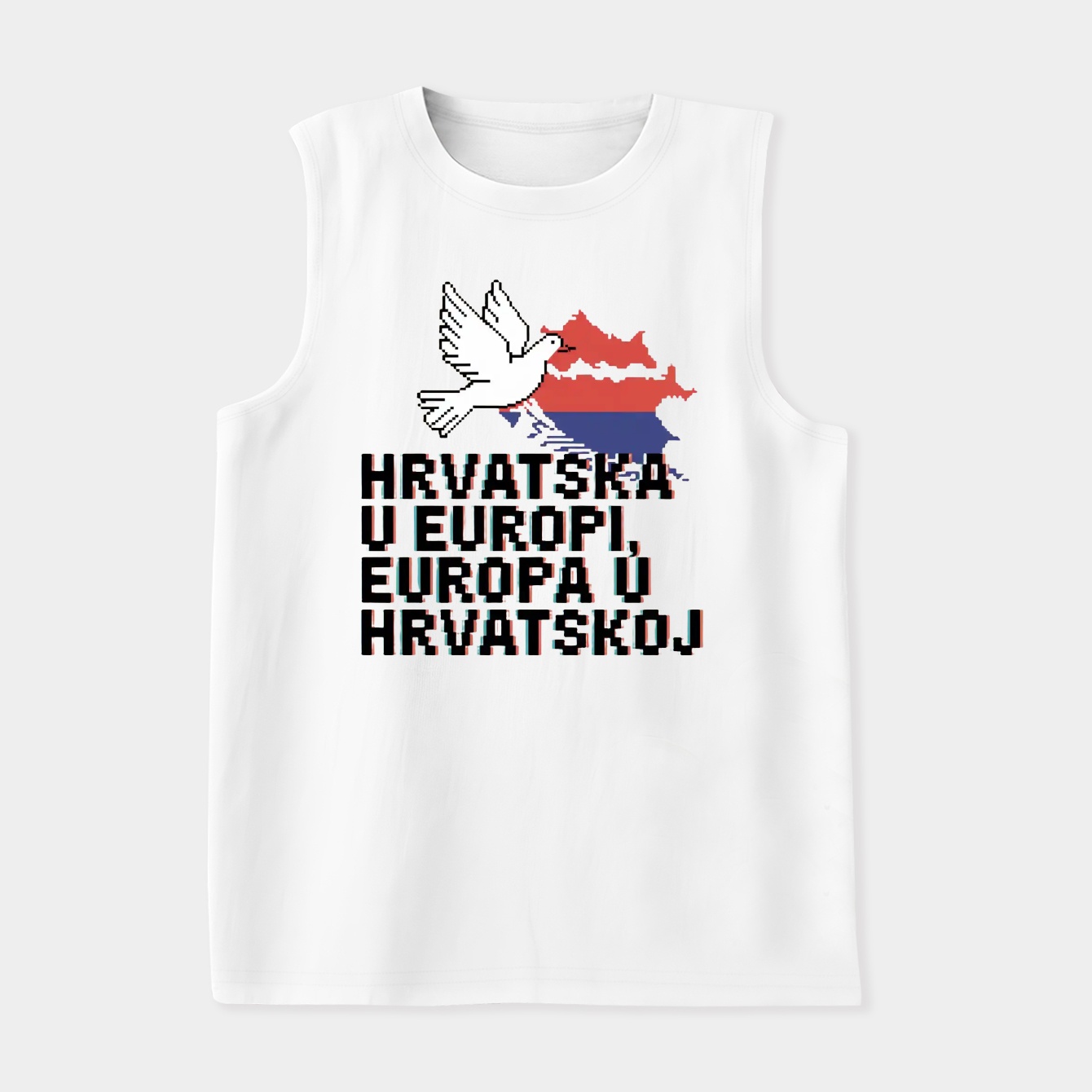 Glitch Peace Dove Over Balkans Women's Soft Tank Top