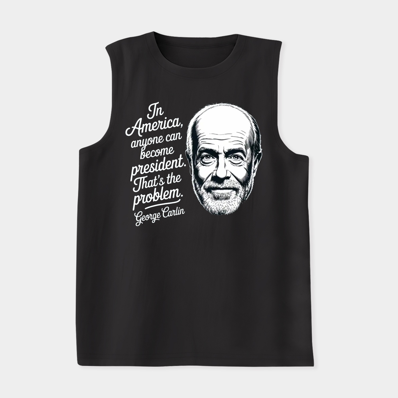 george carlin quotes black and white Women's Soft Tank Top